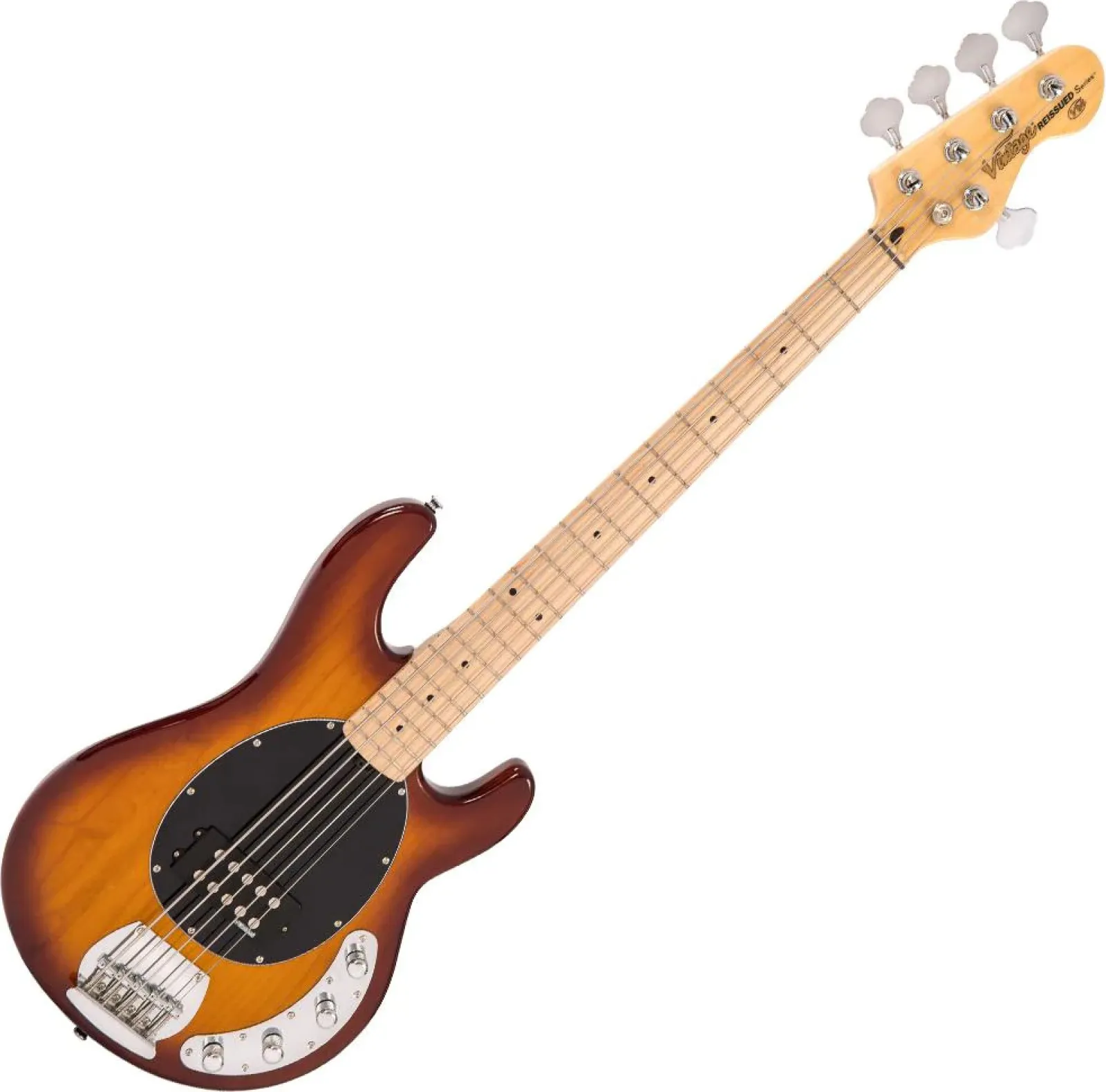 Vintage V965TSB Tobacco Sunburst 5-string Active Bass Guitar